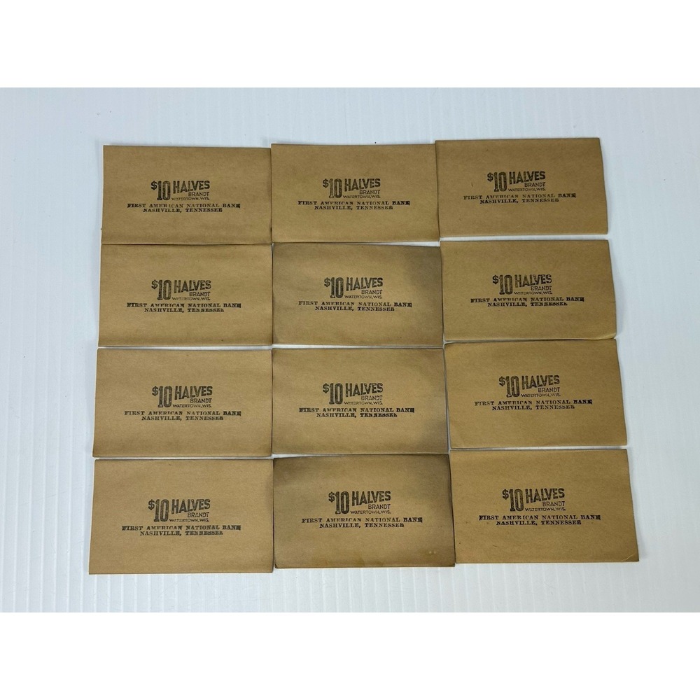 12 VTG Half Dollar Sleeves Brandt Watertown Wis First American National Bank Ten